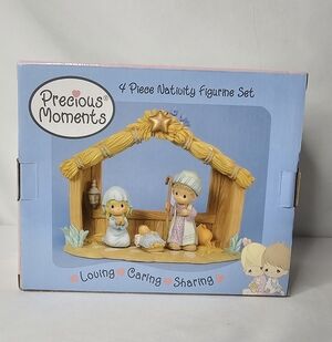 Precious Moments Christmas Nativity Set 4 Piece Enesco Vintage  Religious